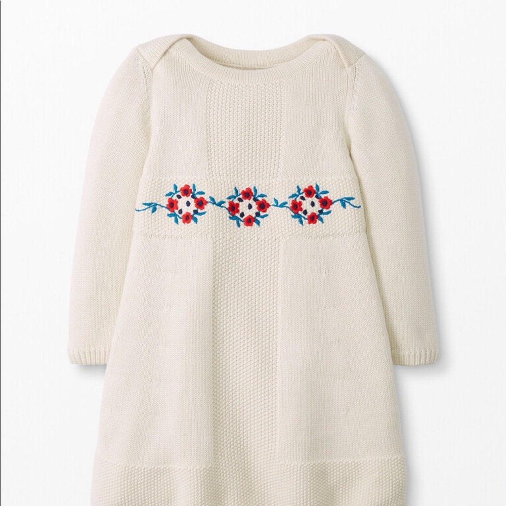 Hanna Andersson embroidered sweater knit dress